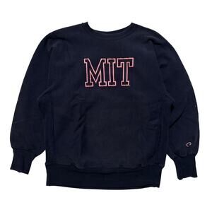 VTG 90's Champion Reverse Weave MIT Crewneck Pullover Sweatshirt Navy L